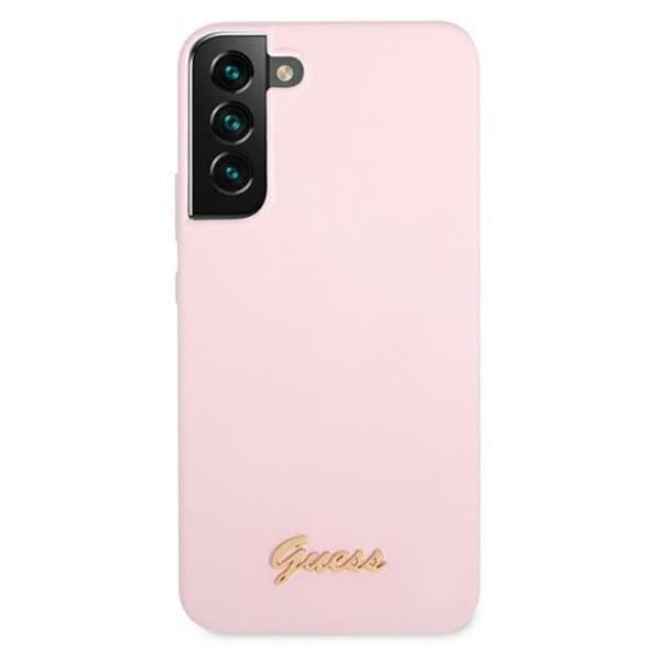 Guess Silicone Script Metal Logo Kuori Galaxy S22 Plus - Lavendel Lila