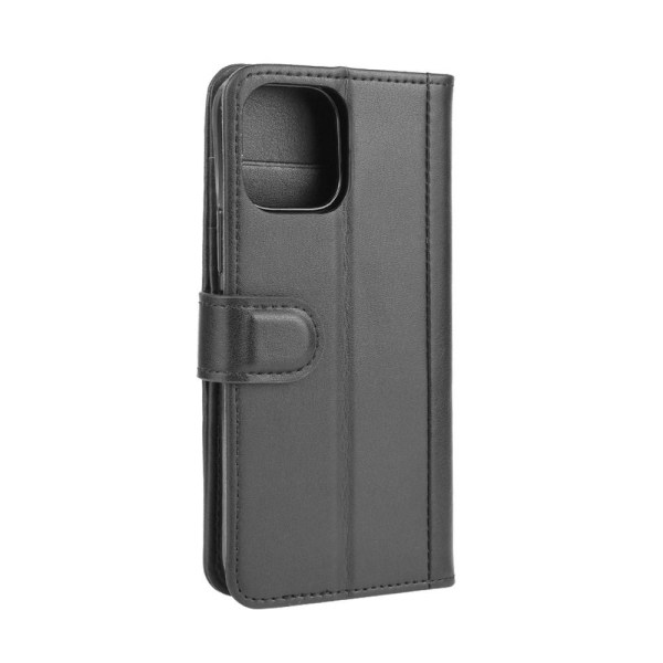 Aitoa nahkaa oleva lompakkokotelo iPhone 12 Pro Max - musta