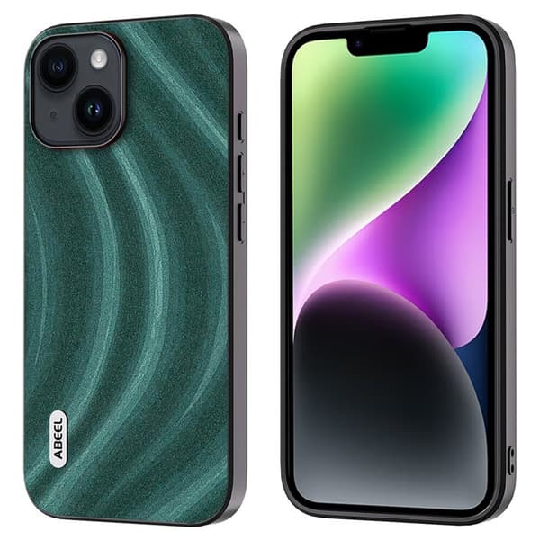 ABEEL Milky Way Mobilskal till iPhone 14 PU Läder Grön