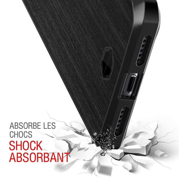 Itskins Atom DLX Cover til iPhone XS / X - Wood Sort Black