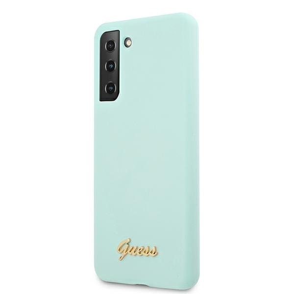 Guess Skal Galaxy S21 Plus Silicone Script Metal Logo - Blå Blå