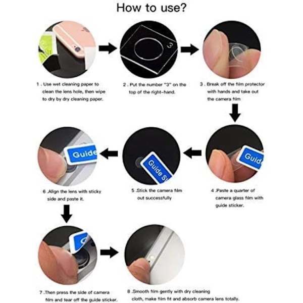[2-PAK] Google Pixel 6a Hærdet glas Kameralinsebeskyttelse - Sort Black