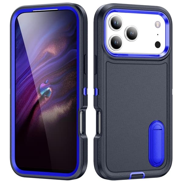Mobilskal till iPhone 17 Pro Max Kickstand Silikon - Mörkblå/Sapphire Blå
