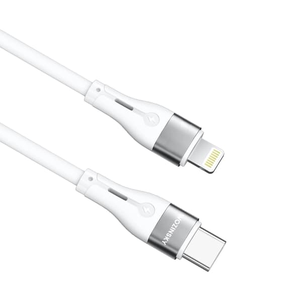 Wozinsky USB-C till Lightning kabel PD 27W 1m - Vit Vit