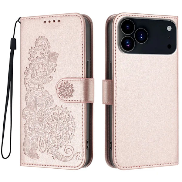 iPhone 17 Pro Max Plånboksfodral Mandala Flower - Roséguld Roséguld