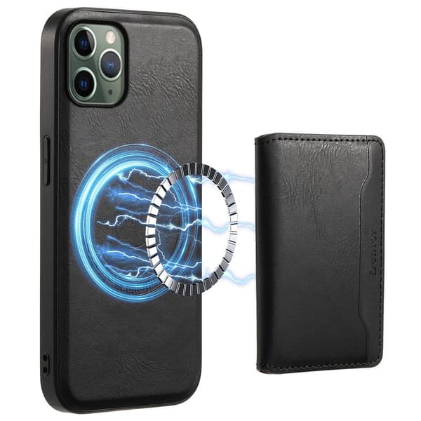 DENIOR Mobilskal till iPhone 11 Pro PU Läder + PC + TPU - Svart