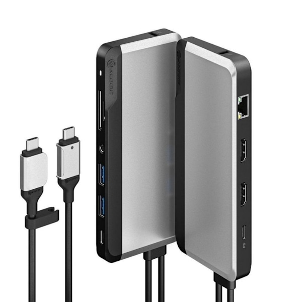 ALOGIC Dual USB-C Super Hub 10-i-1-hubb Dual HDMI 4K@60Hz ? Rymdgrå grå
