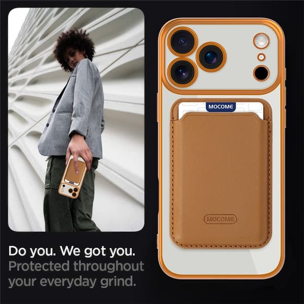 Mobilskal till iPhone 17 Pro MagSafe Korthållare TPU + PC - Orange Orange