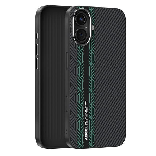 ABEEL Mobilskal till iPhone 16 Plus PC TPU Aluminium PU Läder - Textur 2