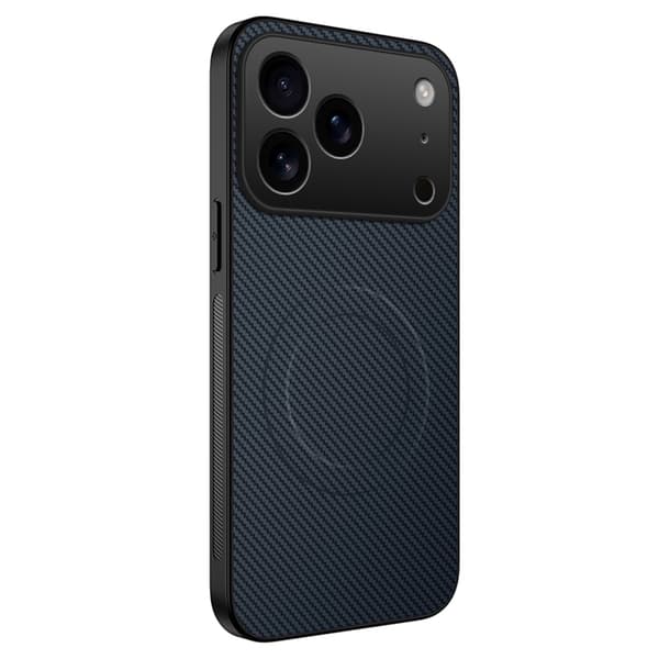 WANLONFENG Mobilskal till iPhone 17 Pro MagSafe Carbon Fiber TQ Blå