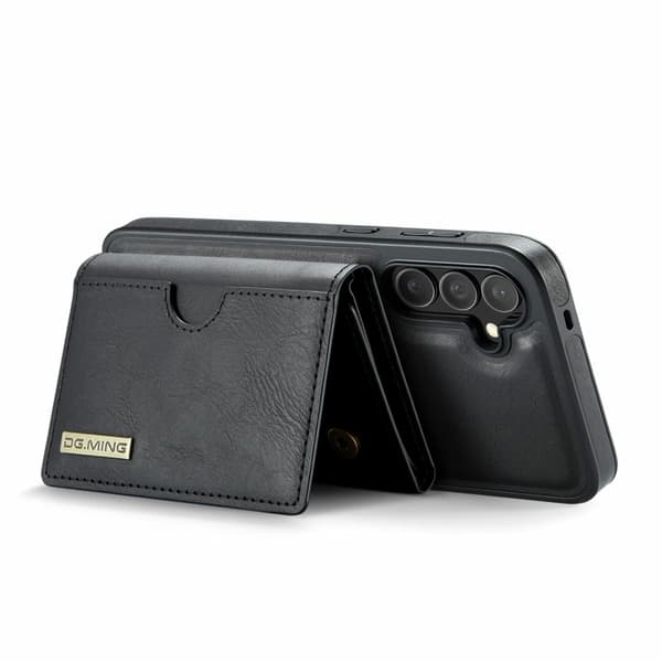 DG.MING M6 Series Konstläder Plånboksfodral för Samsung Galaxy S25 FE - Svart