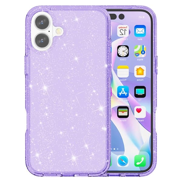 AMORUS Mobilskal till iPhone 17 Shockproof - Glitter Lila Lila