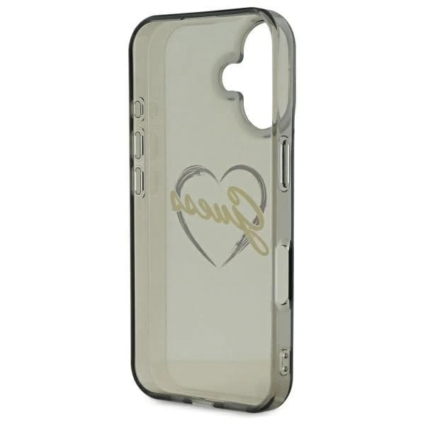 Guess Telefontaske til iPhone 16 IML Hjerte - Sort Black