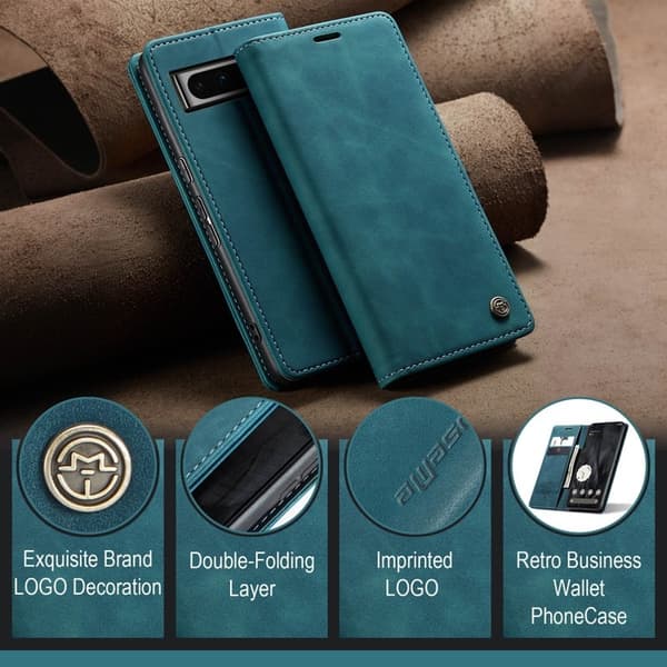 CASEME 013 Series Google Pixel 8 Pro Plånboksfodral Konstläder Blå