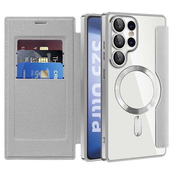 Galaxy S25 Ultra Plånboksfodral MagSafe RFID-Skydd - Silver Silver
