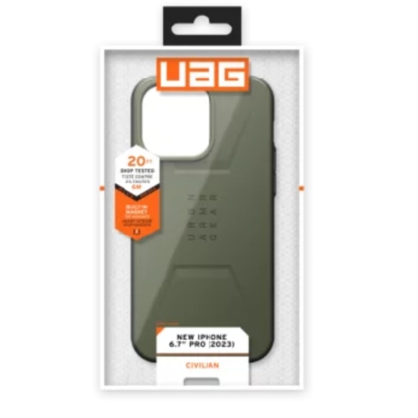 UAG iPhone 15 -matkapuhelinkotelo Magsafe Civilian - vihreä