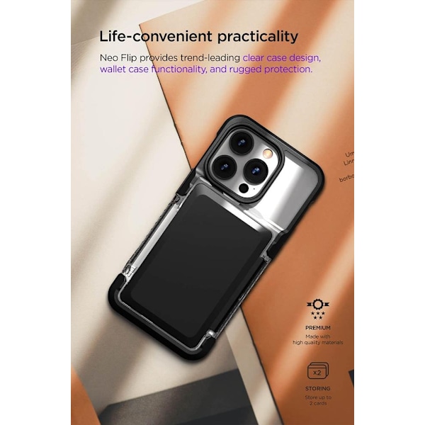 VRS DESIGN Neo Flip Skal iPhone 14 Pro Max - Svart