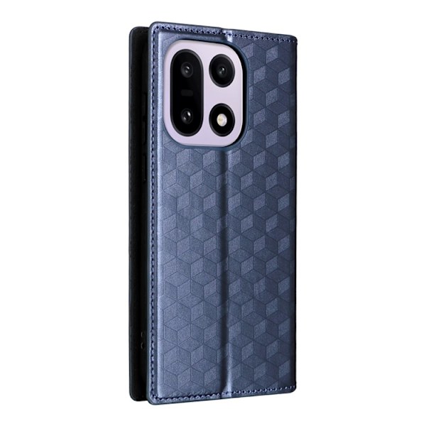 OnePlus 15 Plånboksfodral Rhombus Imprinted Konstläder - Blå Blå