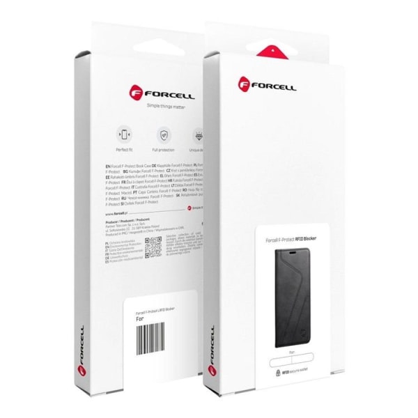 Forcell iPhone 15 Plus Plånboksfodral RFID Blocker - Svart