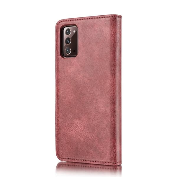 DG.MING 2-in-1 Back Cover + Äkta Läder Plånboksfodral Röd