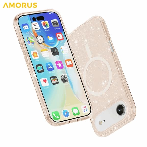 AMORUS Mobilskal till iPhone Air Magsafe Glitter Powder PC + TPU - Guld Guld