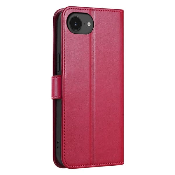 AZNS iPhone 16e Plånboksfodral Anti-Scratch Konstläder - Röd