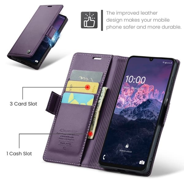 CASEME Plånboksfodral Konstläder för Samsung Galaxy A06 4G - Lila