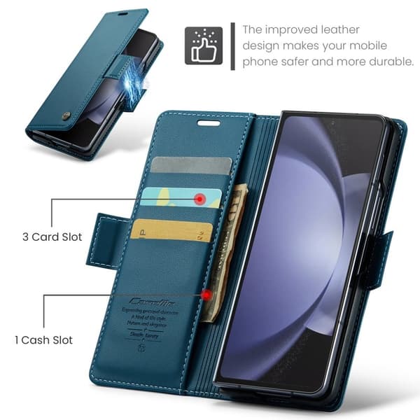 CASEME Plånboksfodral Konstläder för Samsung Galaxy Z Fold6 5G - Blå