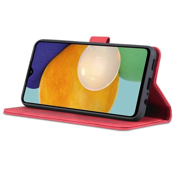 AZNS Samsung Galaxy A13 5G Plånboksfodral Konstläder - Röd