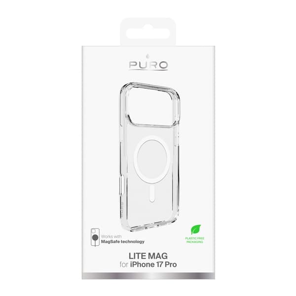 Puro Mobilskal till iPhone 17 Pro MagSafe Lite Mag TPU+PC - Clear Transparent