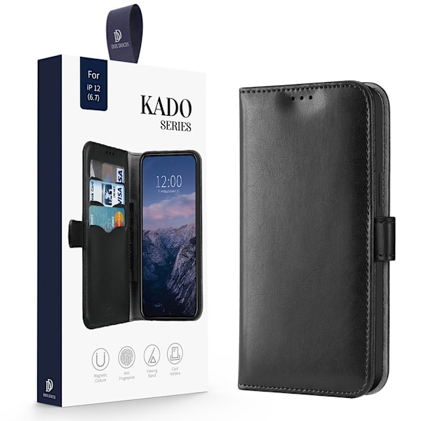 Dux Ducis Læder Punge Etui iPhone 12 Pro Max - Sort Black