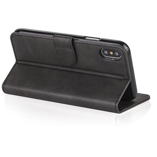 LC.IMEEKE Stand Plånboksfodral för iPhone X - Konstläder - Svart