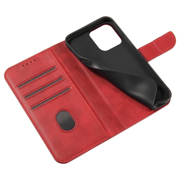 iPhone 15 Pro Max Lompakkokotelo Magneetti Jalusta - Punainen Röd