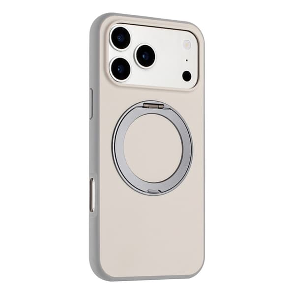 Mobilskal till iPhone 17 Pro MagSafe Rotary Kickstand Skin Touch - Grå Grå