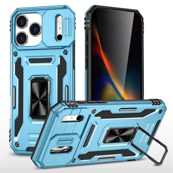 Mobilskal till iPhone 17 Pro Kickstand Lens Lid - Babyblå Blå