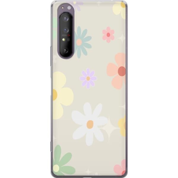 Telefontaske til Sony Xperia 1 II med fejede blomster