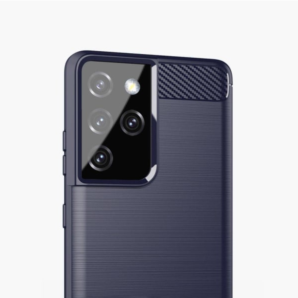Carbon Flexible TPU cover til Samsung Galaxy S21 Ultra 5G - Blå
