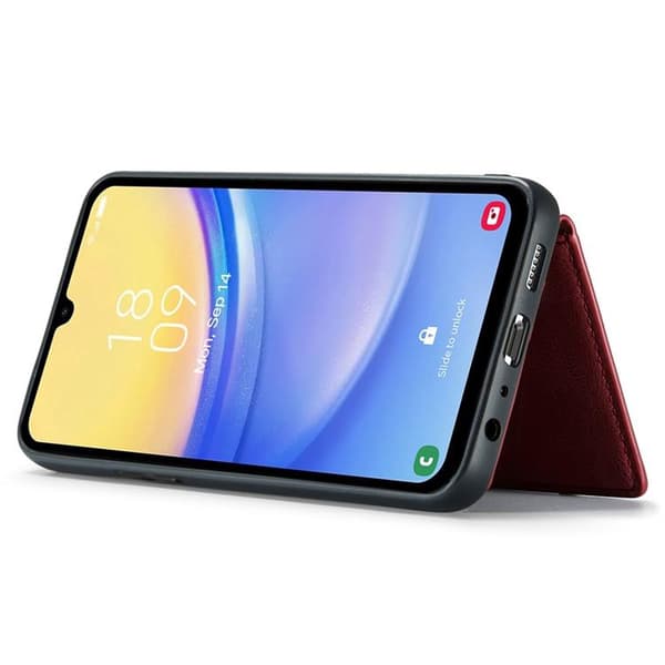 JEEHOOD Samsung Galaxy A15 4G/5G Mobilskal Konstläder Plast - Röd Röd