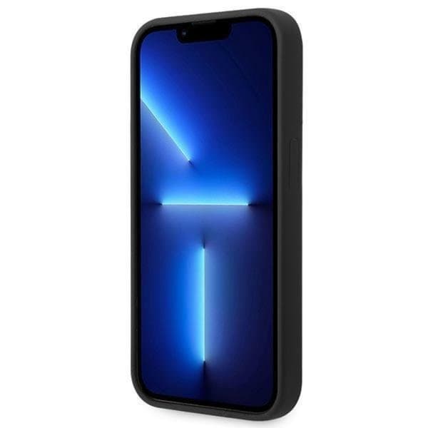 GUESS iPhone 14 Pro Max Skal MagSafe Silicone Logo Plate - Musta Black