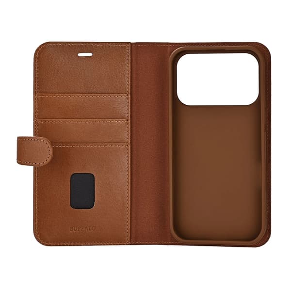 BUFFALO iPhone 17 Pro Plånboksfodral MagSafe 2-i-1 3 Kort - Brun Brun