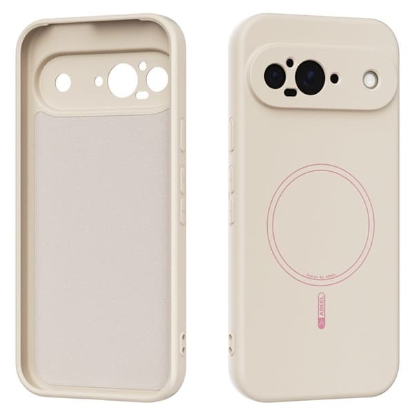 ABEEL Mobilskal till Google Pixel 9 Pro MagSafe Liquid Silicone Beige