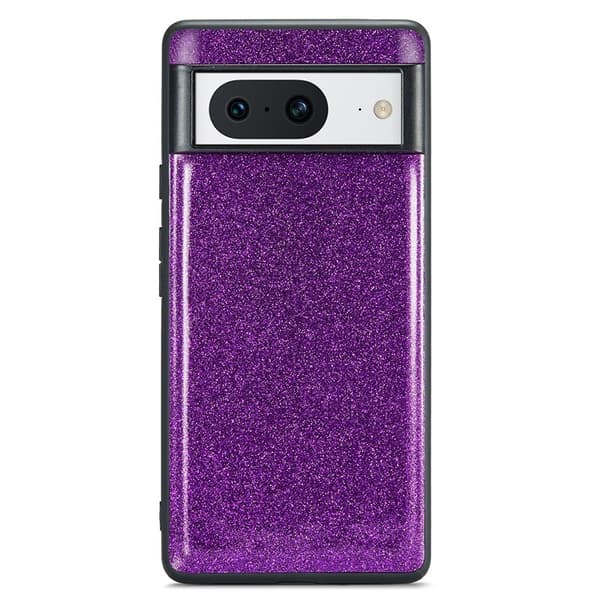 DG.MING Mobilskal till Google Pixel 8 Glitter PU Läder + PC + TPU - Lila