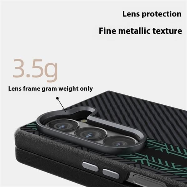 ABEEL Mobilskal till Samsung Galaxy Z Fold6 5G PC Aluminium PU Läder - Textur 2
