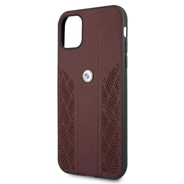 BMW Läder Curve Perforate Skal iPhone 11 - Punainen Red