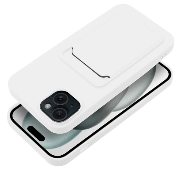 iPhone 15 Plus Mobilskal Korthållare - Vit