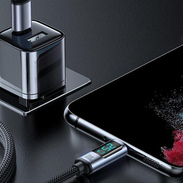 Joyroom USB-C till USB-C kabel 100W med LED display 1.2m Svart