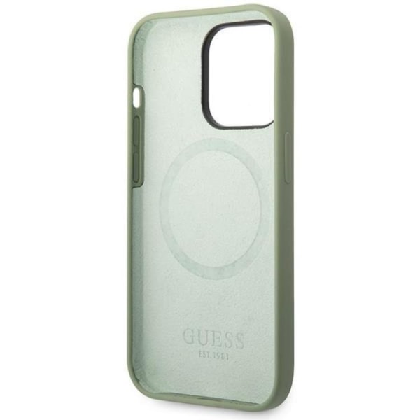 Guess iPhone 14 Pro Max Mobilskal Magsafe Logo Plate - Grøn
