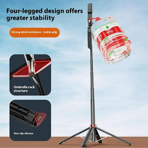 Bärbar Selfiestick Bluetooth med Dubbel V2 Fill Light P185mini