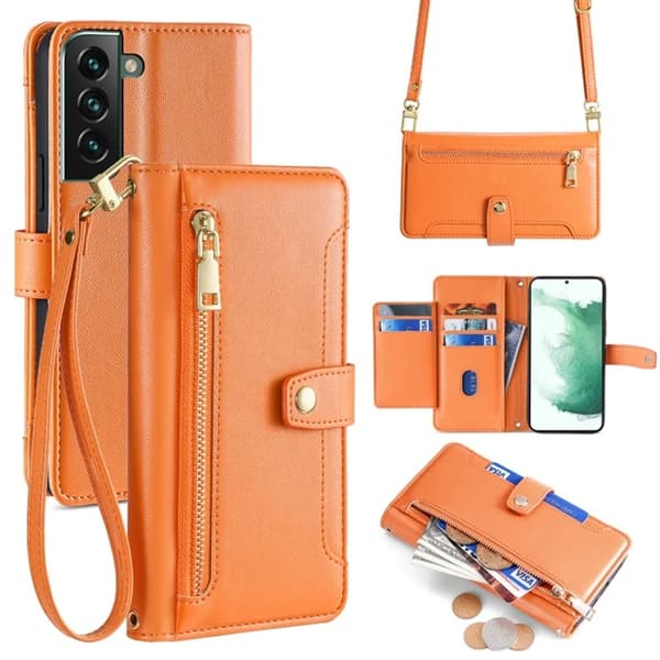 Galaxy S22 Plus 5G Plånboksfodral Anti-fall Orange