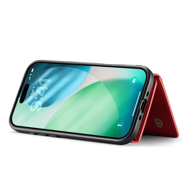 DG.MING iPhone Air Konstläder Plånboksfodral PU + PC + TPU Röd